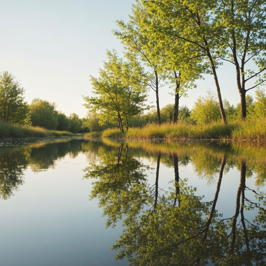 Calm water reflecting sky